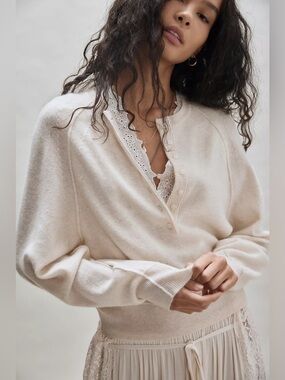 Free People Porta Cashmere Henley Sweater